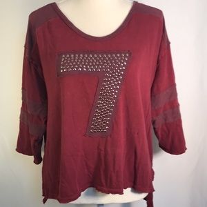 Free People We The People sporty top ‘7’ Burgundy